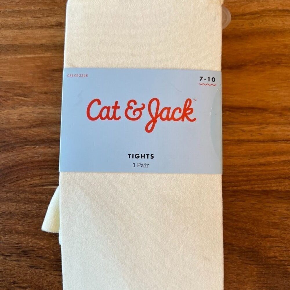 Cat & Jack Ivory Tights Size 7-10 - Picture 4 of 6